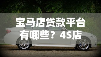 寶馬店貸款平臺有哪些？4S店購車貸款方案全解析