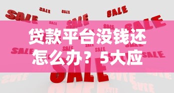 貸款平臺沒錢還怎么辦？5大應對策略幫你解決難題