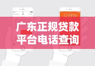 廣東正規貸款平臺電話查詢及申請指南