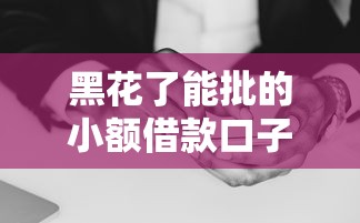 黑花了能批的小額借款口子有沒有靠譜的？老哥實測推薦這幾個