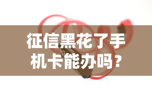 征信黑花了手機卡能辦嗎？這些方法或許能幫到你