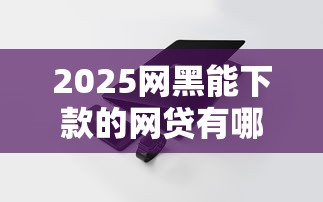 2025網黑能下款的網貸有哪些？實測5個低門檻正規渠道