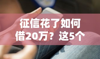 征信花了如何借20萬(wàn)？這5個(gè)靠譜方法你必須知道