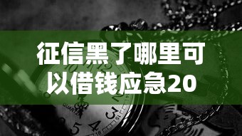 征信黑了哪里可以借錢應急2025？5個靠譜渠道實測分享