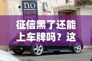 征信黑了還能上車牌嗎？這3招或許能幫你圓夢