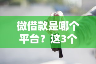 微借款是哪個平臺？這3個靠譜貸款平臺值得一試！