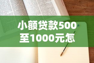 小額貸款500至1000元怎么申請？手把手教你快速到賬！