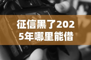 征信黑了2025年哪里能借錢？應急借款攻略