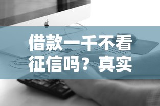 借款一千不看征信嗎？真實情況讓人驚訝