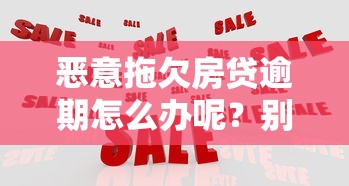 惡意拖欠房貸逾期怎么辦呢？別慌！三步教你正確應對