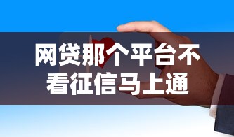 網(wǎng)貸那個(gè)平臺(tái)不看征信馬上通過(guò)？這些平臺(tái)審核快、門(mén)檻低！