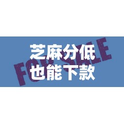 芝麻分低也能下款？這5個口子審核快通過率高