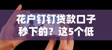 花戶釘釘貸款口子秒下的？這5個低門檻技巧助你快速到賬