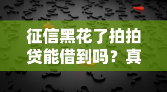 征信黑花了拍拍貸能借到嗎？真實情況分析+這幾個平臺也能試試