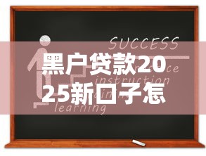 黑戶貸款2025新口子怎么申請？最新資質審核標準解讀