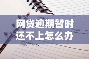網貸逾期暫時還不上怎么辦？過來人教你5個補救方法