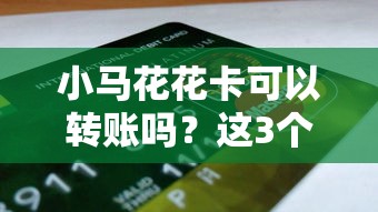 小馬花花卡可以轉(zhuǎn)賬嗎？這3個(gè)功能你可能還不知道！