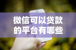 微信可以貸款的平臺有哪些？這5個官方渠道實測靠譜