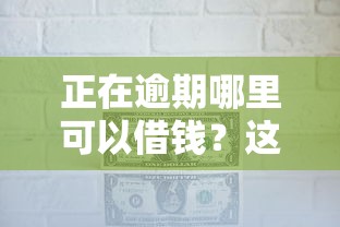 正在逾期哪里可以借錢？這5個辦法或許能幫你緩解壓力