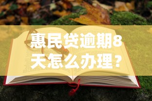 惠民貸逾期8天怎么辦理？別慌，手把手教你補救方法