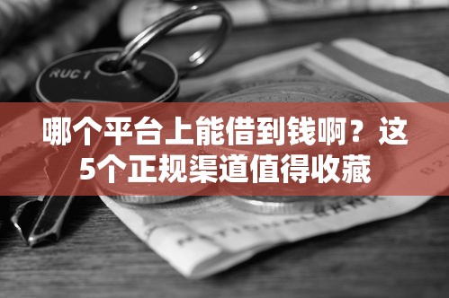 哪個平臺上能借到錢啊？這5個正規(guī)渠道值得收藏