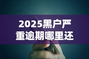 2025黑戶嚴重逾期哪里還能借到錢？這3個渠道或許還有戲