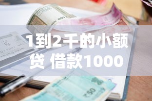 1到2千的小額貸 借款1000元該怎么選？這些細節要注意