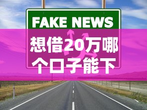 想借20萬哪個口子能下？真實用戶分享3個靠譜渠道