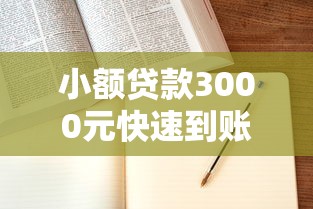 小額貸款3000元快速到賬攻略！手頭緊可以這樣申請