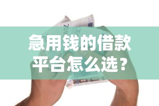 急用錢(qián)的借款平臺(tái)怎么選？這份避坑指南要看仔細(xì)