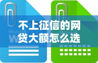 不上征信的網貸大額怎么選？這些細節別踩坑