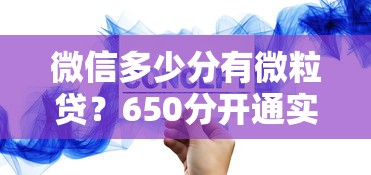 微信多少分有微粒貸？650分開通實測攻略