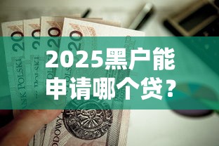 2025黑戶能申請哪個貸？這5個口子還能試試看！