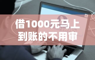 借1000元馬上到賬的不用審核？這些平臺你可能還不知道！