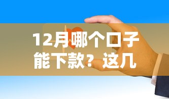 12月哪個口子能下款？這幾個平臺審核快、門檻低