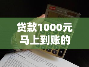 貸款1000元馬上到賬的秒到賬？這些細節要注意