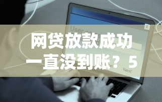 網貸放款成功一直沒到賬？5個關鍵原因+解決方法