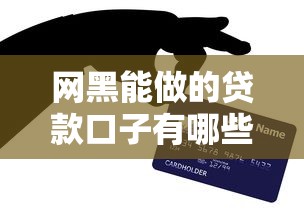 網黑能做的貸款口子有哪些？5個真實下款渠道親測有效