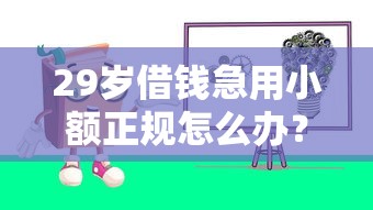 29歲借錢急用小額正規怎么辦？過來人分享三步避坑攻略