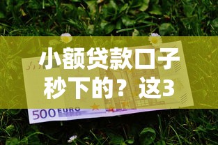 小額貸款口子秒下的？這3個平臺審核快、到賬穩！