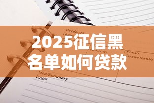 2025征信黑名單如何貸款？過來人親測這幾個方法還能用！