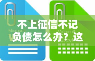 不上征信不記負(fù)債怎么辦？這些渠道或許能解決難題