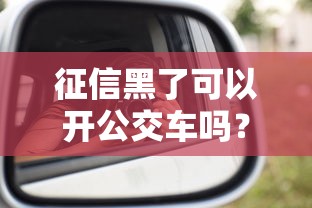 征信黑了可以開公交車嗎？職業門檻與貸款影響全解析