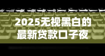 2025無視黑白的最新貸款口子夜間能用嗎？實測5個門檻低的下款渠道